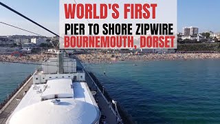 WORLDS FIRST Pier to Shore Zip Wire RockReef PierZip Bournemouth [upl. by Stannfield]