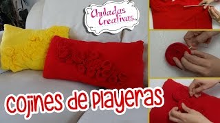 Chuladas Creativas  Cojines con Playeras  Pillow DIY  Pillow Tshirt [upl. by Ssecnirp829]