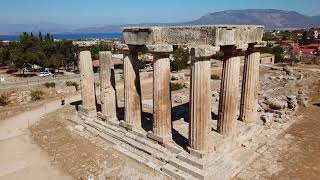 Archaeological site of ancient Corinth  Greece  DJI Mavic Pro 2021 [upl. by Garling771]