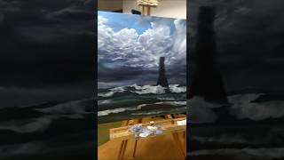 Whiteford Lighthouse ARTWORK stage 6 growyourchannel seascapepainting lighthouseviews [upl. by Wager]