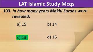 LAT Islamiat Mcqs LAT Islamic Study Mcqs LAT Islamiat HEC LAT Islamic Study LAT Test Part 4 [upl. by Eneloj]