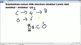 menggambar rumus titik electron struktur Lewis dari CO2 [upl. by Ardie]