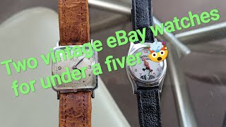 Two £5 vintage watches from eBay 1930s Swiss Dila and 1950s Hopalong Cassidy watch [upl. by Sajet]