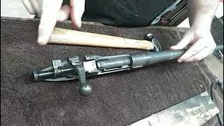 1903A3 drill rifle A4 sniper clone build How to remove the rear sight base on a 1903A3 [upl. by Hsetim]