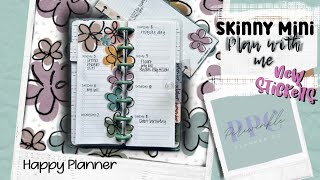 Happy Planner SKINNY MINI Plan With Me  Using stickers from periwinkle planner co [upl. by Rame]