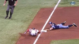 Longoria completes the unassisted double play [upl. by Salomo]