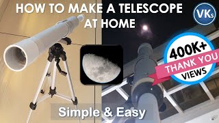 How to Make a Telescope at Home  DIY Project  VinKrish Solutions [upl. by Intirb]