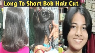 Long To Short Bob Hair Cut  Extreme Short  SwapnasLife28 [upl. by Leahcimauhsoj725]