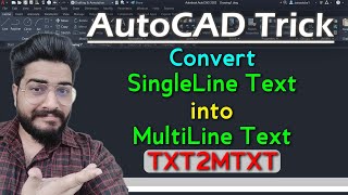 AutoCAD Tricks  Convert Text to MText  SingleLine Text to MultiLine Text AutoCAD Hacks [upl. by Ludovika]