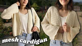 Crochet Mesh Cardigan Tutorial [upl. by Apul]