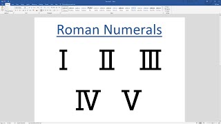 Inserting Roman Numerals In Microsoft Word [upl. by Eentruok]