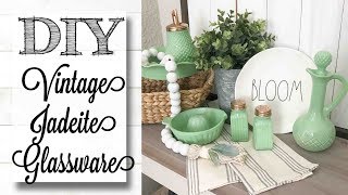 DIY Vintage Jadeite Glassware  SPRING DECOR [upl. by Earehs995]