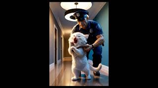 Police officer holding tightly the kitten animation animecartoon anime funny clawbert clawee [upl. by Emoraj]