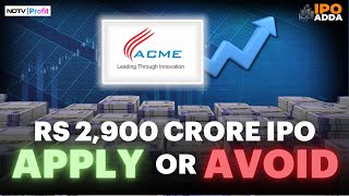 ACME Solar Holdings IPO Rs 2900 Crore IPO Opening On Nov 6  All You Need To Know On The IPO Adda [upl. by Savadove]