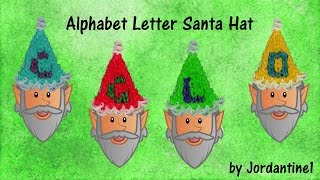 New Christmas Alphabet Letter Santa  Elf Hat Charm  Rainbow Loom  Alpha Loom  Quick amp Easy [upl. by Shiroma151]