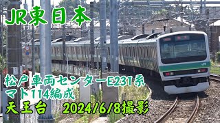 ＜JR東日本＞松戸車両センターE231系マト114編成 天王台 202468撮影／JREast E231 series Mato114 Tennodai [upl. by Lucille131]