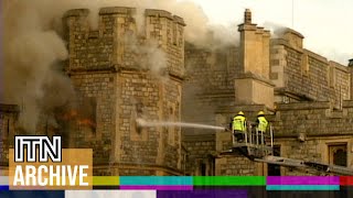 Raw Footage Windsor Castle Fire 1992 [upl. by Yhtimit]