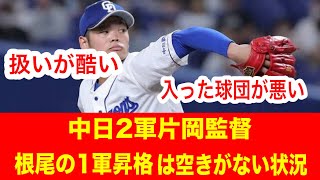 中日２軍片岡監督 根尾の１軍昇格については空きがない状況【なんＪ2ちゃんねる VOICEVOX】 [upl. by Anialad3]