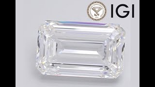 Emerald Cut Diamond 3 Carat Loose E VS1 IGI Certified 3ct Lab Grown [upl. by Brianna]