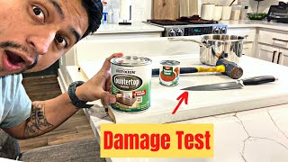 Durability Rustoluem Countertop Coating Test Shows How durable It Is  My Personal Review [upl. by Yrotciv]