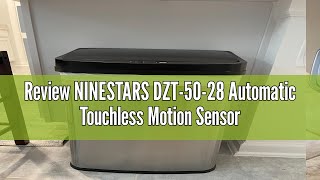 Review NINESTARS DZT5028 Automatic Touchless Motion Sensor Rectangular Trash Can 13 Gal Black Tr [upl. by Nesnah]