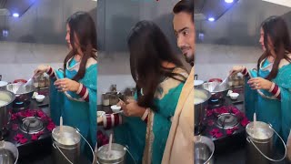 Adnan Shaikh Wife Ayesha First Rasoi Making Halwa in Sasural After Wedding [upl. by Baillieu]