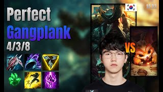 Perfect Top Gangplank vs Gnar lol KR solo rank Full Game 1423 [upl. by Yentrac]