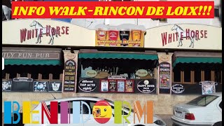 BENIDORM INFO WALK 🍻📢🚶🏻‍♀️☀️🇪🇦 Hotel Gala Placidia Levante Apartments White Horse benidorm [upl. by Malory]