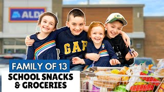 BACK TO SCHOOL SNACK IDEAS GROCERY SHOP FOR FAMILY OF 13 [upl. by Adnol]