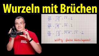 Wurzeln mit Brüchen  Wurzelrechnung  einfach erklärt  Lehrerschmidt [upl. by Viccora]