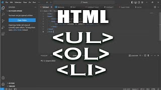 Creating Bullet amp Numbered Lists with ul ol and li Tags in Visual Studio Code viralvideo html [upl. by Bergren]