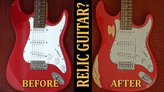 Relic guitar DIY John Frusciantes Strat Poly finish 50 dollars cost [upl. by Yffub172]