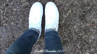 Long walking with my Adidas Nizza Platform off white cream at park 👟 [upl. by Ezar]