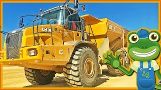 Dump Trucks For Children  Geckos Real Vehicles [upl. by Aiuqet81]