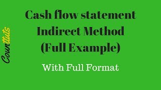 Cash Flow Statement  Indirect Method Full Example [upl. by Canica]