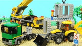 Lego Construction Site Skyscraper Building Mobile Crane Excavator [upl. by Longawa]