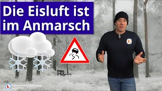 Die Eisluft ist im Anmarsch  Luftmassengrenze mit Schnee [upl. by Yeltneb]