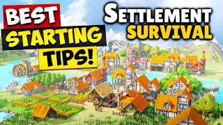 Settlement Survival  BEST STARTING TIPS [upl. by Ehgit]