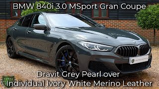 BMW 840i 30 MSport Gran Coupe registered March 2021 21 finished in Dravit Grey Pearl [upl. by Blondy693]