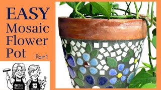 StepbyStep Creating a Stunning Mosaic Ceramic Flower Pot Easy DIY Guide part 1 [upl. by Shewchuk]