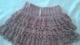 Falda de volantes a crochet 2ª parte paso a paso [upl. by Naenej]