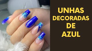 15 IDEIAS DE UNHAS DECORADAS EM AZUL [upl. by Edmonda798]