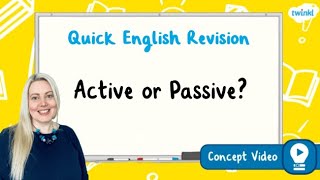 Active or Passive  KS2 English Concept for Kids [upl. by Mashe]