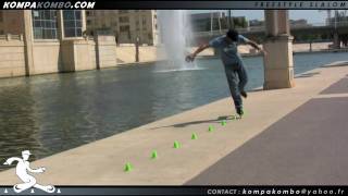 slalom freestyle tricks wheeling arriere imperial  backward toe wheeling [upl. by Nichani]