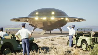 The UFO Landing at Holloman Air Force Base  3D CGI Animation Movie [upl. by Darcey]