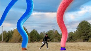 Satisfying Experiment Video l 2 Mega Giant Worms Eruption from Two Underground Hole [upl. by Rubio]