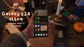 Galaxy S24 Ultra  unboxing customizing amp setup 📱🍁✨ [upl. by Eidok]