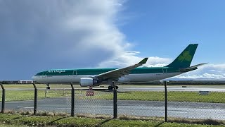 Aer Lingus A330 vacating runway 28L at Dublin 2 [upl. by Okram]