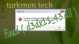 How To Fix D3DX1143DLLMissing Error In Windows 7810 [upl. by Sivram282]