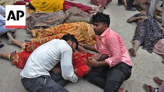 More than 100 dead in stampede at religious gathering in northern India officials say [upl. by Samy]